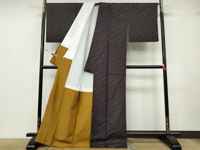 平和屋着物●本場大島紬　9マルキ　幾何学文　正絹　逸品　CABH2472ut
