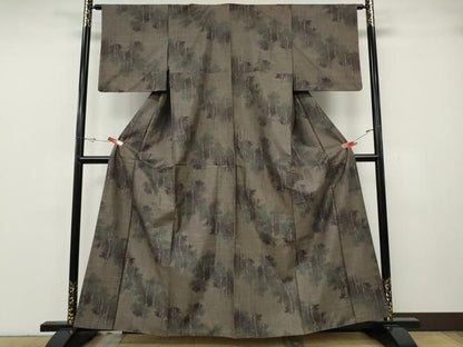 平和屋着物●本場大島紬　9マルキ　樹林文　正絹　逸品　CABH2478ut