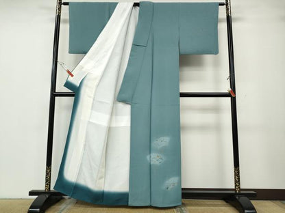 平和屋着物●訪問着　駒刺繍　竹垣流水枝花文　金彩　正絹　逸品　CABH2479ut