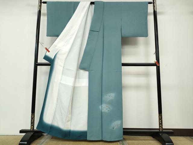 平和屋着物●訪問着　駒刺繍　竹垣流水枝花文　金彩　正絹　逸品　CABH2479ut