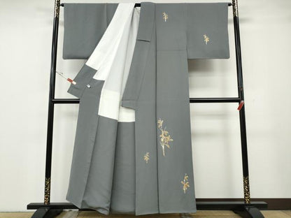 平和屋着物●訪問着　総刺繍　駒刺繍　笹竹文　健勝苑扱い　正絹　逸品　CABH2480ut