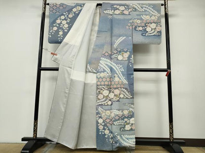 平和屋着物●訪問着　作家物　辻が花　絞り　金通し地　正絹　逸品　CABH2481ut