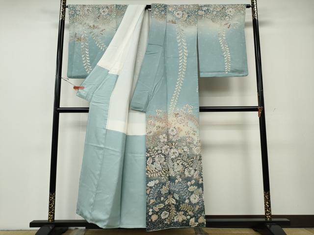 平和屋着物●吉乃一廉　幻の辻が花　訪問着　辻が花　絞り　暈し染め　銀通し地　正絹　逸品　CABH2486ut