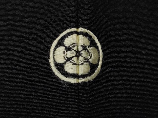 平和屋着物●訪問着　絞り　刺繍　雪芝花文　黒地　金糸　正絹　逸品　CABH2489ut