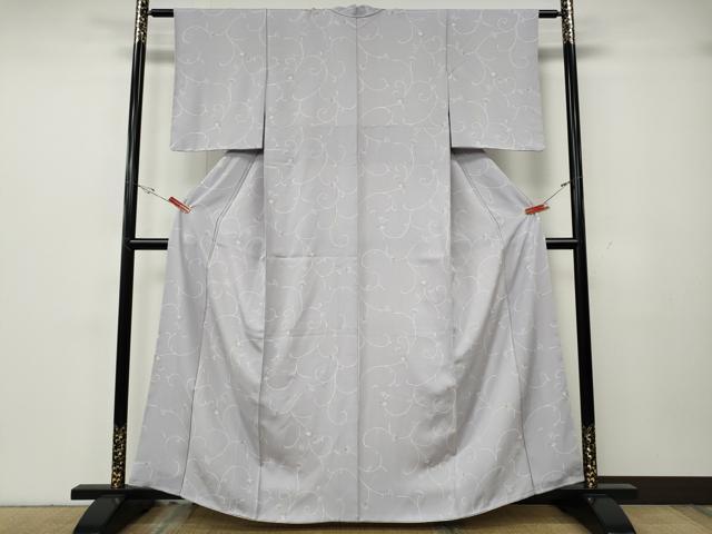 平和屋着物●上質な小紋　花唐草文　正絹　逸品　未使用　CABH2494ut