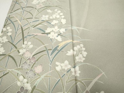 平和屋着物●訪問着　友禅　作家物　草花文　銀座おおぎ屋扱い　正絹　逸品　CABH2499ut