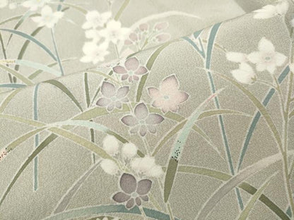 平和屋着物●訪問着　友禅　作家物　草花文　銀座おおぎ屋扱い　正絹　逸品　CABH2499ut