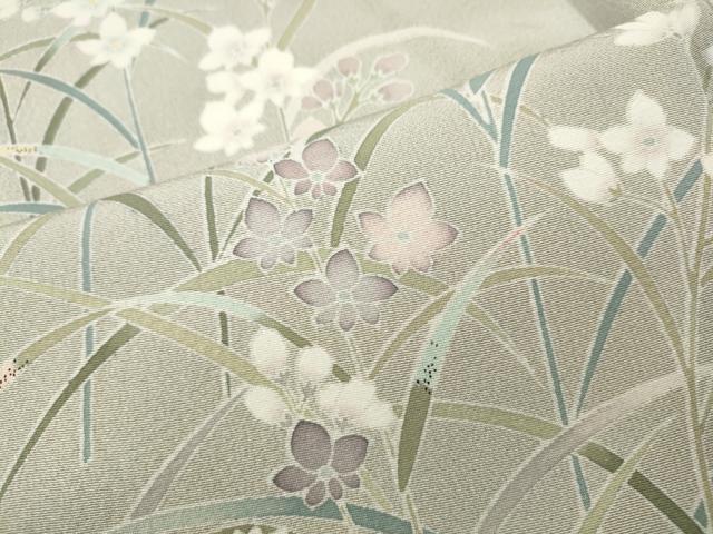 平和屋着物●訪問着　友禅　作家物　草花文　銀座おおぎ屋扱い　正絹　逸品　CABH2499ut