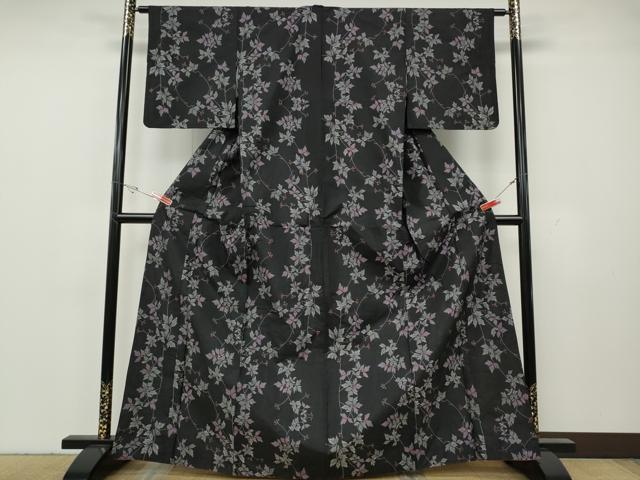 平和屋着物●本場大島紬　9マルキ　南天文　正絹　逸品　CABH2502ut