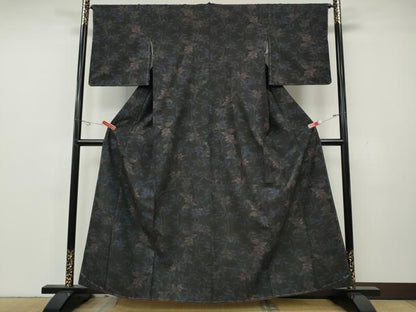 平和屋着物●本場大島紬　9マルキ　枝花文　正絹　逸品　CABH2503ut