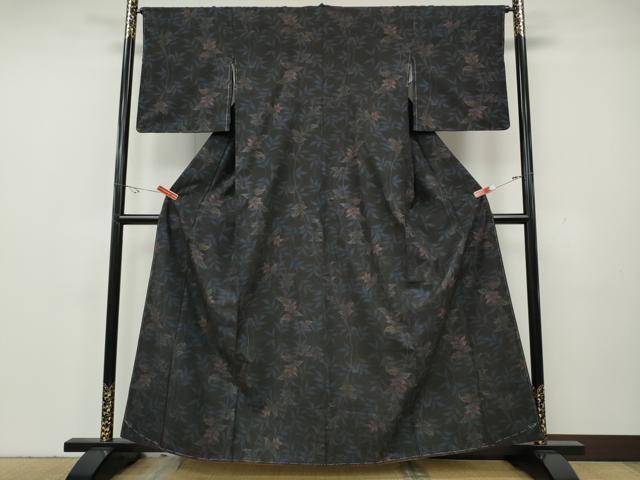平和屋着物●本場大島紬　9マルキ　枝花文　正絹　逸品　CABH2503ut