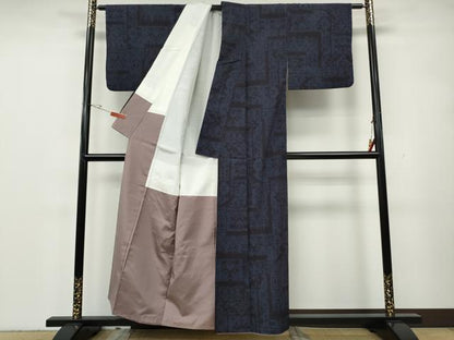 平和屋着物●手織結城紬　80亀甲　吉祥文　証紙付き　正絹　逸品　CABH2505ut