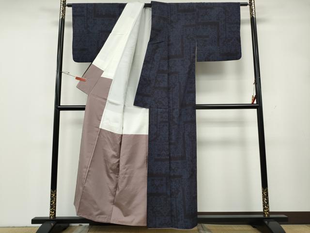 平和屋着物●手織結城紬　80亀甲　吉祥文　証紙付き　正絹　逸品　CABH2505ut