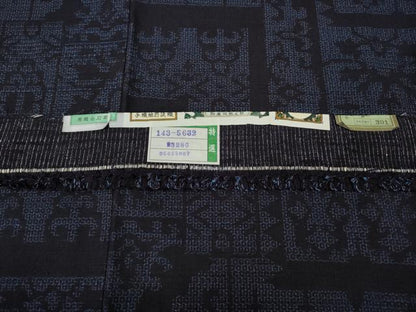 平和屋着物●手織結城紬　80亀甲　吉祥文　証紙付き　正絹　逸品　CABH2505ut