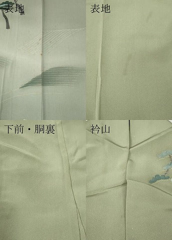 平和屋着物●本加賀友禅作家　佐藤克司　訪問着　立波松文　暈し染め　反端付き　正絹　逸品　CABH2511ut