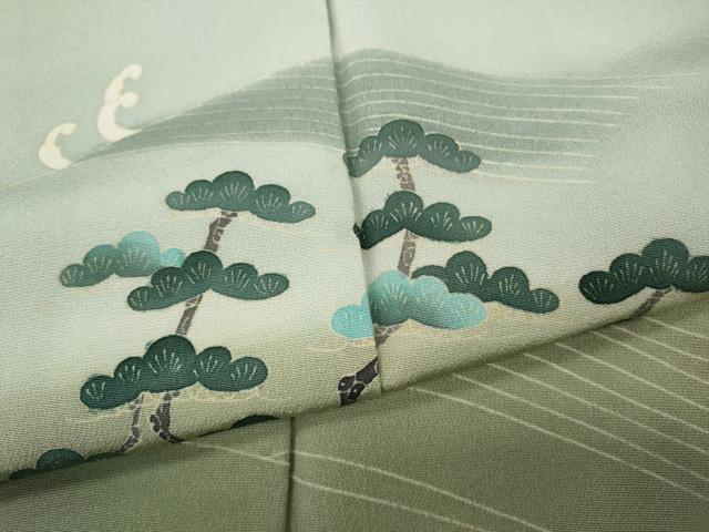 平和屋着物●本加賀友禅作家　佐藤克司　訪問着　立波松文　暈し染め　反端付き　正絹　逸品　CABH2511ut