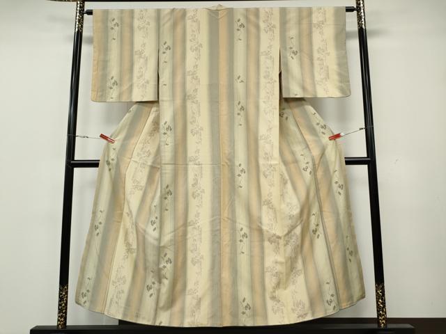 平和屋着物●結城紬　奥順　はたおり娘　80亀甲　蔦の葉間道　やまと誂製　正絹　逸品　CABH2514ut