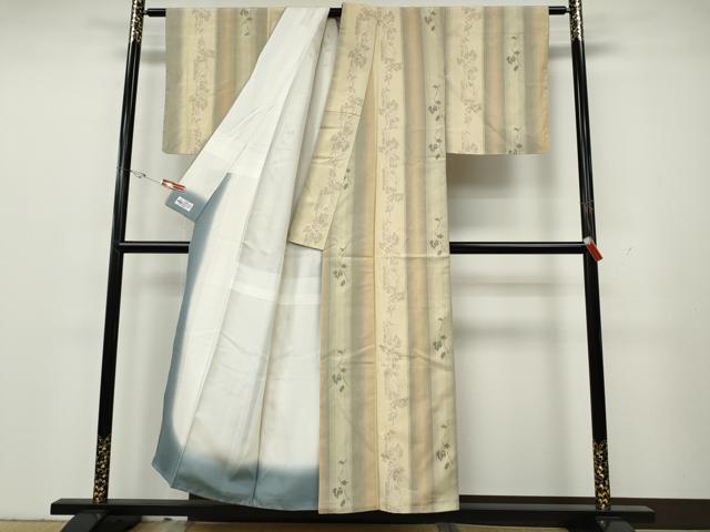 平和屋着物●結城紬　奥順　はたおり娘　80亀甲　蔦の葉間道　やまと誂製　正絹　逸品　CABH2514ut