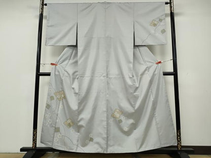 平和屋着物●訪問着　本場染大島紬　源氏香舞桜文　金彩　正絹　逸品　CABH2515ut