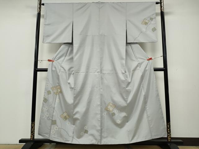 平和屋着物●訪問着　本場染大島紬　源氏香舞桜文　金彩　正絹　逸品　CABH2515ut
