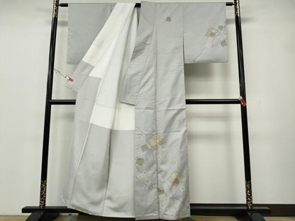 平和屋着物●訪問着　本場染大島紬　源氏香舞桜文　金彩　正絹　逸品　CABH2515ut