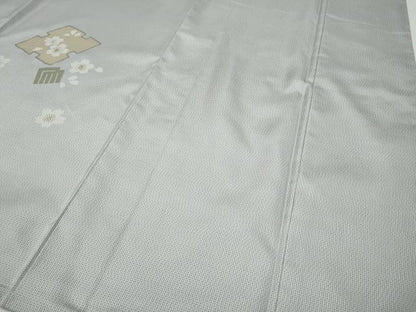 平和屋着物●訪問着　本場染大島紬　源氏香舞桜文　金彩　正絹　逸品　CABH2515ut