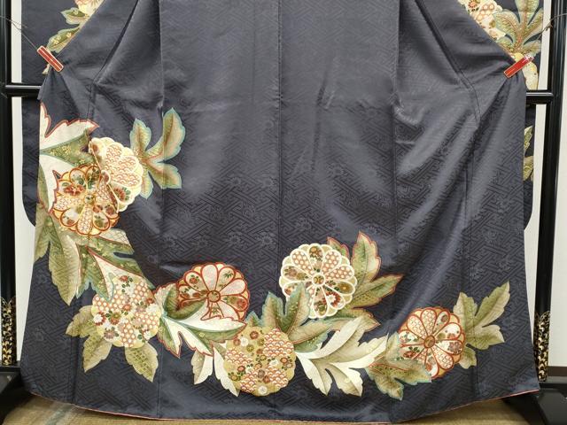 平和屋着物●豪華振袖　駒刺繍　舞花文　金彩　正絹　逸品　CABH2519ut