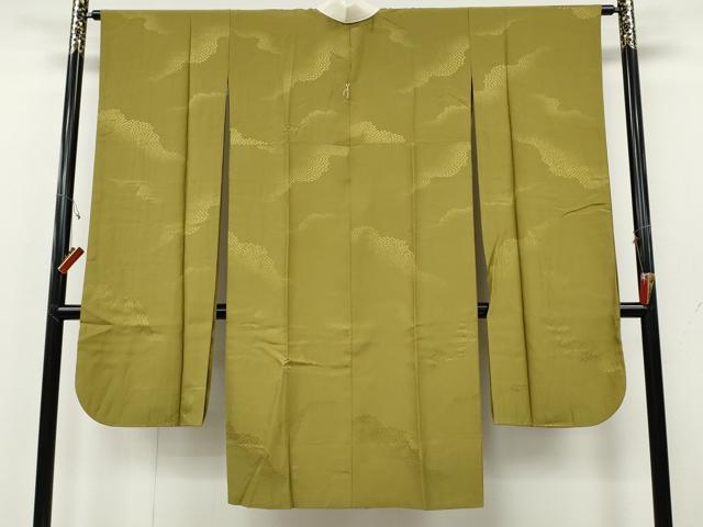 平和屋着物●振袖用長襦袢　無双仕立て　霞地紋　菜種油色　やまと誂製　正絹　逸品　CABH2520ut