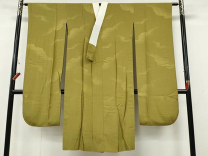 平和屋着物●振袖用長襦袢　無双仕立て　霞地紋　菜種油色　やまと誂製　正絹　逸品　CABH2520ut