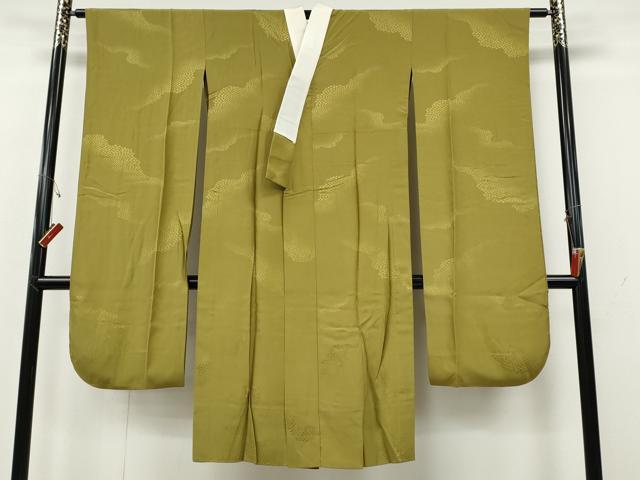 平和屋着物●振袖用長襦袢　無双仕立て　霞地紋　菜種油色　やまと誂製　正絹　逸品　CABH2520ut