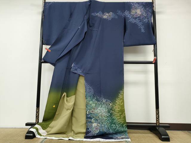 平和屋着物●吉乃一廉　幻の辻が花　訪問着　絞り　道長舞花文　暈し染め　金彩　仮絵羽　正絹　逸品　未使用　CABH2523ut