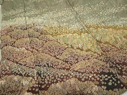平和屋着物●訪問着　絞り　遠山流水草花文　暈し染め　銀通し地　仮絵羽　正絹　逸品　未使用　CABH2524ut