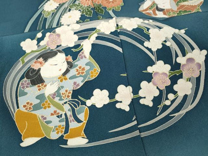平和屋着物●訪問着　作家物　童子花丸文　暈し染め　金彩　仮絵羽　正絹　逸品　未使用　CABH2529ut