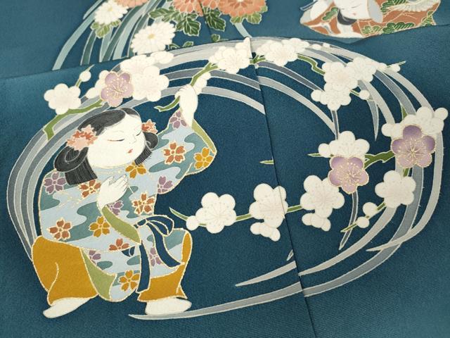 平和屋着物●訪問着　作家物　童子花丸文　暈し染め　金彩　仮絵羽　正絹　逸品　未使用　CABH2529ut