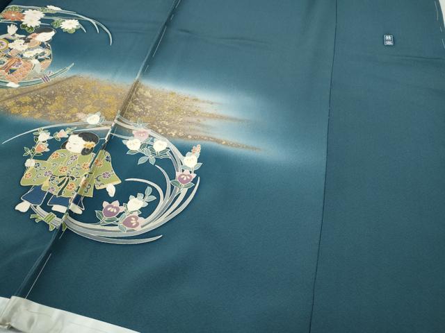 平和屋着物●訪問着　作家物　童子花丸文　暈し染め　金彩　仮絵羽　正絹　逸品　未使用　CABH2529ut