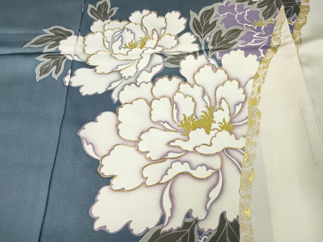 平和屋着物●豪華振袖　駒刺繍　舞花文　暈し染め　金彩　仮絵羽　逸品　未使用　CABH2533ut