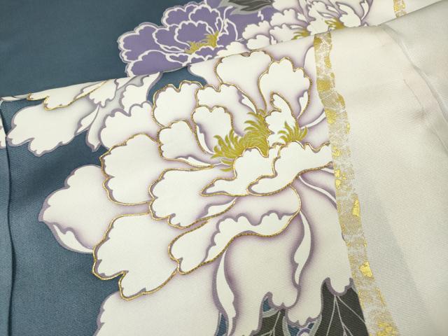 平和屋着物●豪華振袖　駒刺繍　舞花文　暈し染め　金彩　仮絵羽　逸品　未使用　CABH2533ut