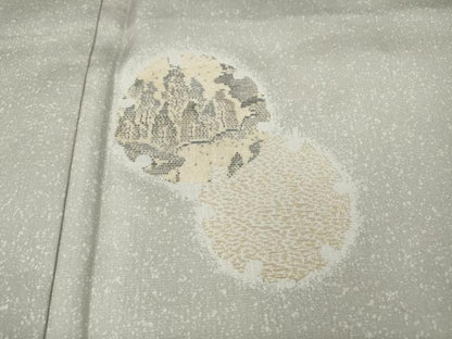 平和屋着物●訪問着　雪輪草木文　金糸　正絹　逸品　未使用　CABH2537ut