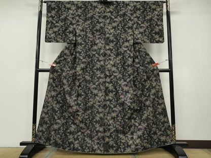 平和屋着物●本場大島紬　9マルキ　遠山草木文　正絹　逸品　CABH2539ut