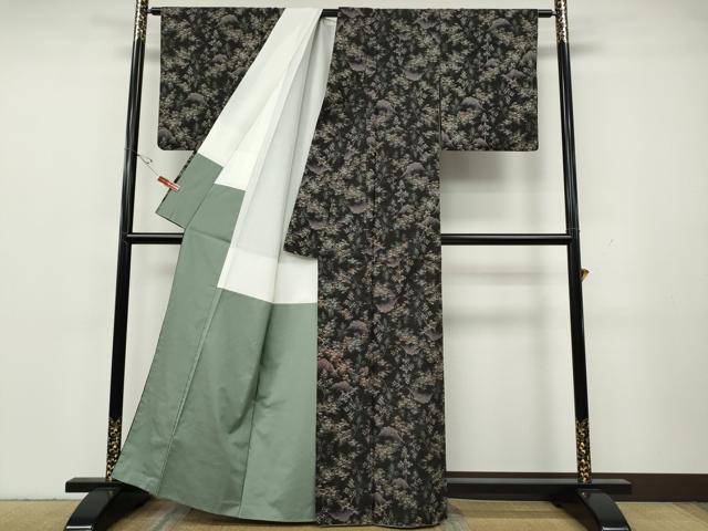 平和屋着物●本場大島紬　9マルキ　遠山草木文　正絹　逸品　CABH2539ut