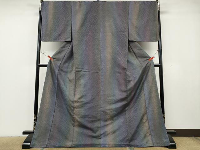 平和屋着物●上質な紬　舞花文　暈し染め　ロング丈　正絹　逸品　未使用　CABH2542ut
