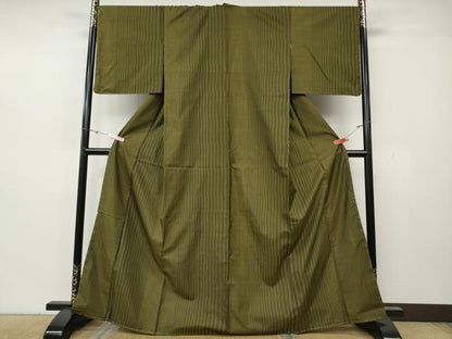 平和屋着物●本場大島紬　9マルキ　変わり縞　やまと誂製　正絹　逸品　CABH2544ut