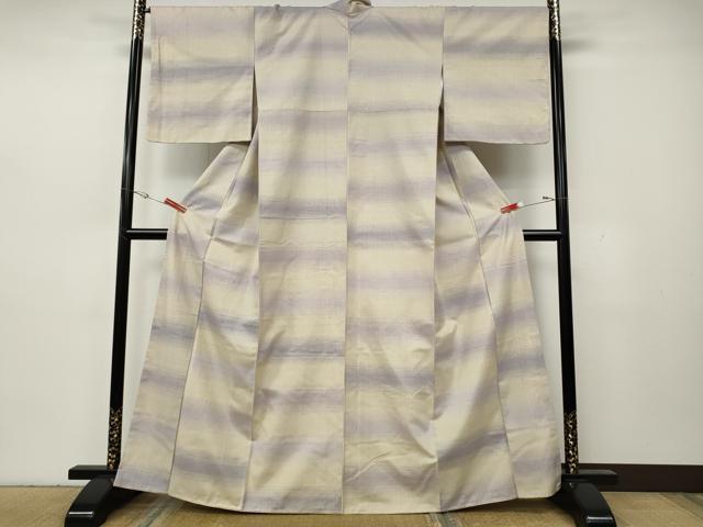 平和屋着物●上質な紬　霞横段文　正絹　逸品　CABH2545ut