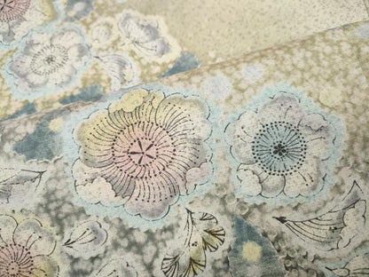 平和屋着物●訪問着　本場染大島紬　辻が花　正絹　逸品　CABH2546ut