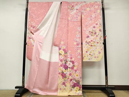 平和屋着物●豪華振袖　刺繍　花鞠文　暈し染め　金彩　正絹　逸品　CABH2547ut