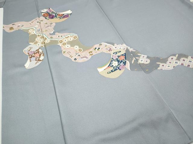 平和屋着物●西陣　京の名門　じゅらく謹製　帝王紫　訪問着　刺繍　道長誰が袖花文　金彩　正絹　逸品　CABH2553ut