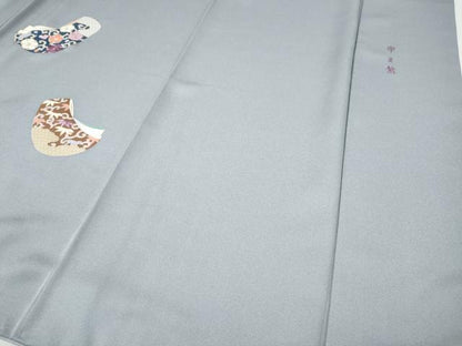 平和屋着物●西陣　京の名門　じゅらく謹製　帝王紫　訪問着　刺繍　道長誰が袖花文　金彩　正絹　逸品　CABH2553ut