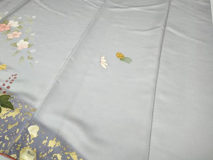平和屋着物●訪問着　刺繍　草花文　暈し染め　金彩　正絹　逸品　CABH2554ut