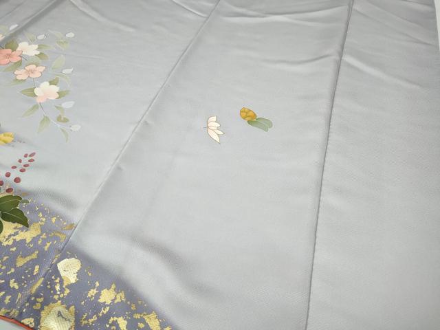 平和屋着物●訪問着　刺繍　草花文　暈し染め　金彩　正絹　逸品　CABH2554ut