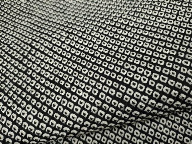 平和屋着物●大変加工の良い総絞り小紋　黒地　鈴乃屋扱い　正絹　逸品　CABH2555ut